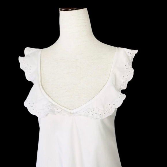 Aritzia Wilfred White Cotton Eyelet Summer Dress - Picture 2 of 5